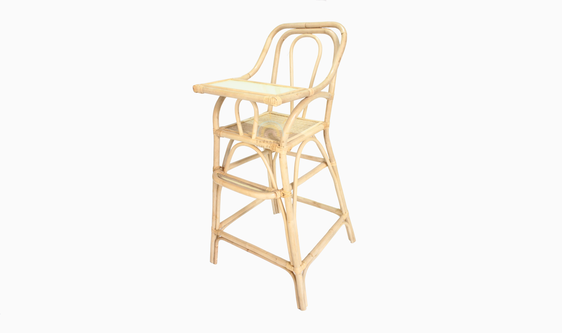 Yellow Rattan Baby High Chair
